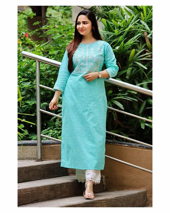 Rayon embroidery kurta with pant uploaded by business on 8/26/2021