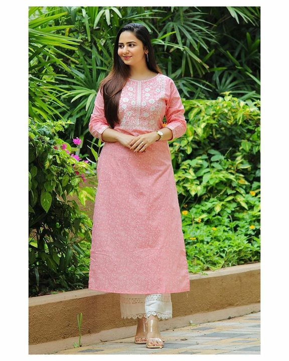Rayon embroidery kurta with pant uploaded by business on 8/26/2021