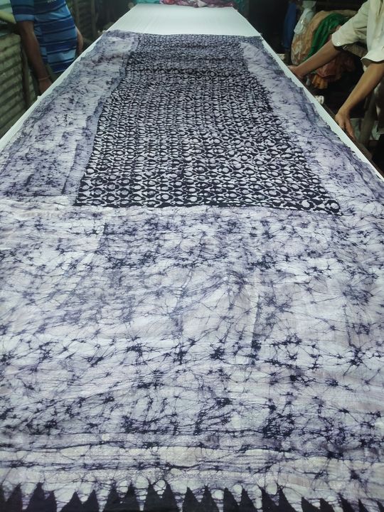 Cotton linen hand batik saree uploaded by Art o craft on 8/26/2021