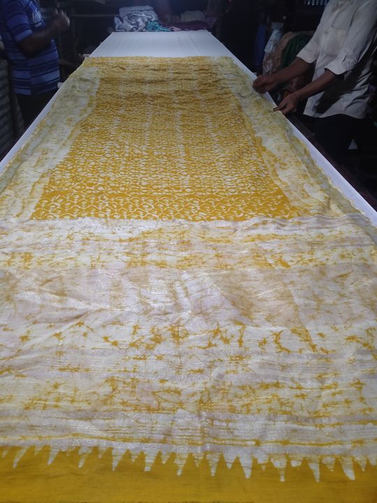 Cotton linen hand batik saree uploaded by Art o craft on 8/26/2021