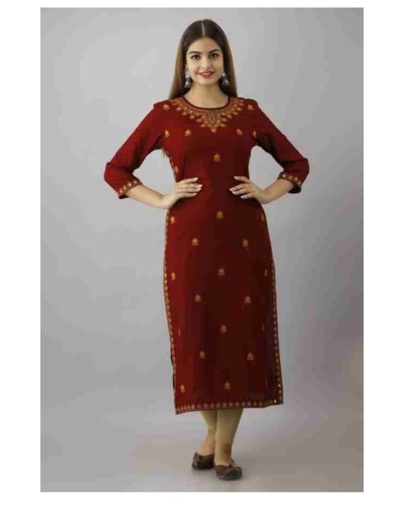 Wholesale price solid maroon kurti uploaded by business on 8/26/2021