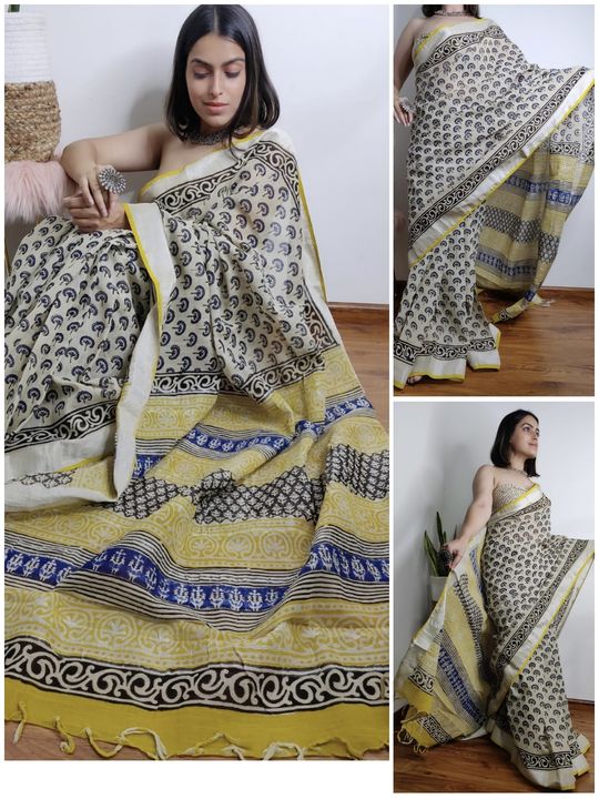 Post image Hey! Checkout my updated collection Linen HandPrint saree.