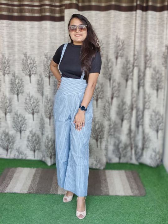 *STRIPED SUSPENDER PANTS (With Pockets) uploaded by Womaniya on 8/27/2021