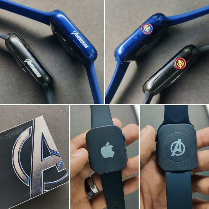 Post image *FROM THE MERCHANDISE OF EARTTHS MIGHTIEST HEROES*   *2360/- PLUS SHIPPING*  
 *PRESENTING YOU AVENGER EDITION SERIES 6 WATCH*  *with 3D face Crown working with full screen Extra Velcro Belt Free* 🔥🔥🔥  🌟🌟🌟 Watches GPS Motion Track Heart Rate Bluetooth Call - Platform: MTK2502C - Case: Alloy - Strap: Silicone with Extra Velcro Belt - Main screen: 1.78 HD IPS, 320*385 - Touch screen: 2.5D curved capacitive full-fit touch screen - Bluetooth push: SMS, Whatsapp, News and other client information and other communications in time to remind - Heart rate detection: heart rate monitoring, monitor your heartbeat around the clock - Pedometer: exercise step count, calorie consumption, exercise mileage record - Sedentary reminder: It’s time to get up and exercise and change the unhealthy lifestyle - Sleep monitoring: objectively scientifically record and analyze your sleep status quantitatively - Find mobile phone function: anti-lost reminder. Two-way search - Bluetooth music playback: Play on the watch - BluetootB 2708