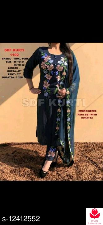 Kurti with pant nd duptta uploaded by business on 8/27/2021