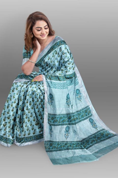 Linen saree uploaded by Kumudni on 8/27/2021