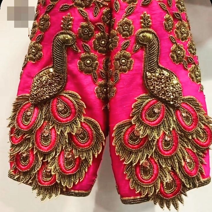 Grand peacock  Aari blouse  uploaded by Aari Work Designing on 8/27/2021