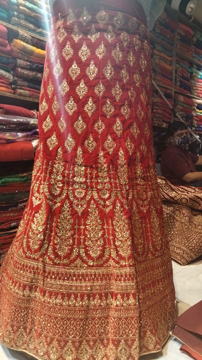 Red lehenga choli for wedding uploaded by business on 8/27/2021