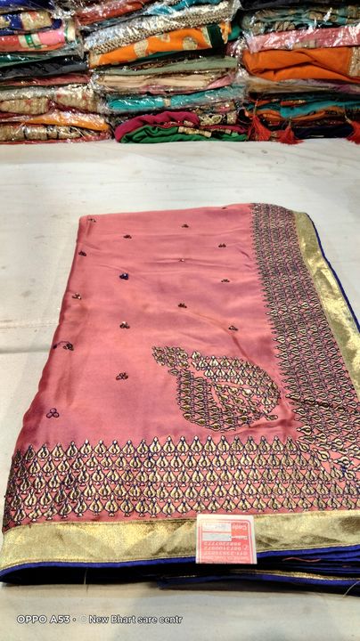 Pink designer saree in silk uploaded by business on 8/27/2021