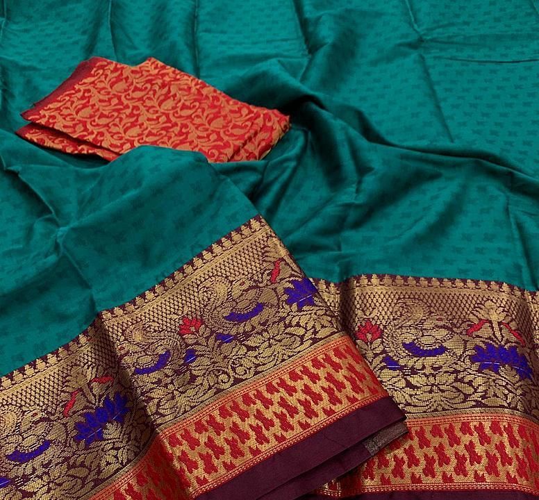 Fabric :~ Heavy Rich Cotton Silk With Chitt Pallu Saree with Running Blouse*

*Extra Blouse :~ uploaded by business on 9/3/2020