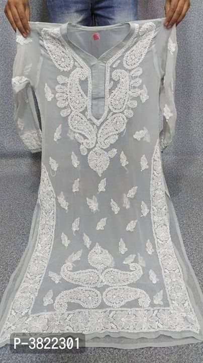 Chikankari net kurti uploaded by Sons clothes collection on 8/28/2021