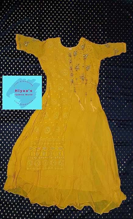 Designer georgette gown with chickon work & sequence work uploaded by business on 9/3/2020