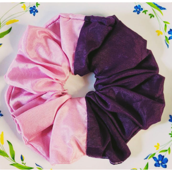 Satin double colors scrunchies uploaded by Scru.nchiesbyakshayaa on 8/30/2021