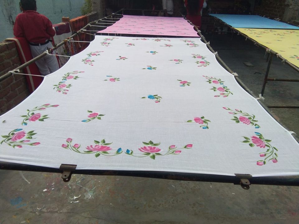 Organza dupatta brush painting uploaded by business on 8/30/2021