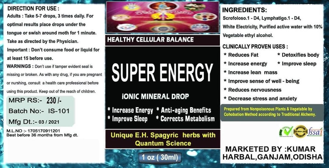 Super energy drop uploaded by ELECTRO HOMEOPATHY HERBAL REMEDIES on 8/30/2021