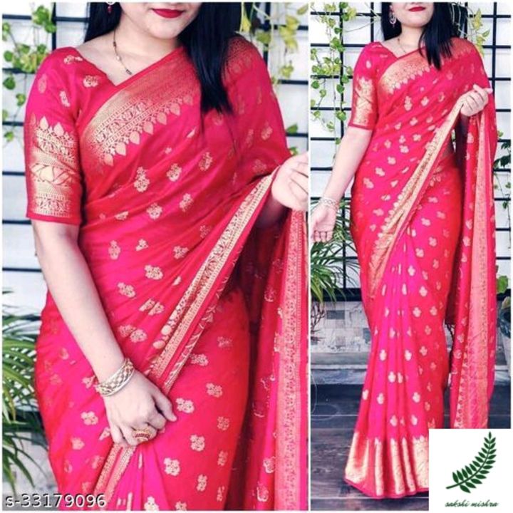  Trendy Silk Saree
Saree Fabric: Banarasi Silk
Blouse: Running Blouse
Blouse Fabric: Sana Silk
Patte uploaded by business on 8/30/2021