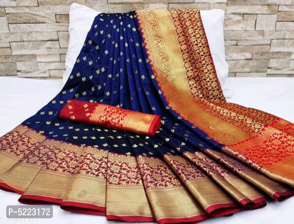 Post image Beautiful Silk Blend Saree with Blouse piece
 Color: Navy Blue
 Fabric: Silk Blend
 Type: Saree with Blouse piece
 Style: Jacquard
 Design Type: KanjeevaramSaree Length: 5.5 (in metres)
Blouse Length: 0.8 (in metres)
Beautiful Silk Blend Saree with Blouse piece only in 799 Rs Pripaid order most welcome 💐💐💐