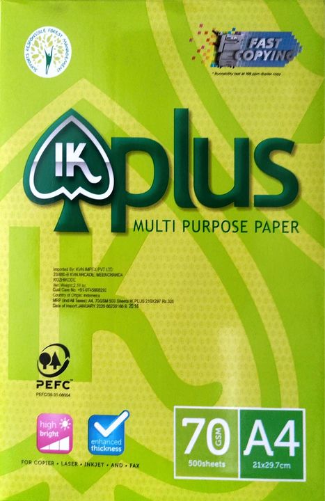 IK  Plus(70gsm) uploaded by KVN IMPEX PRIVATE LIMITED on 8/31/2021