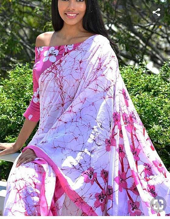 Cotton malmal sarees# natural handblock print# fast color  uploaded by business on 9/4/2020