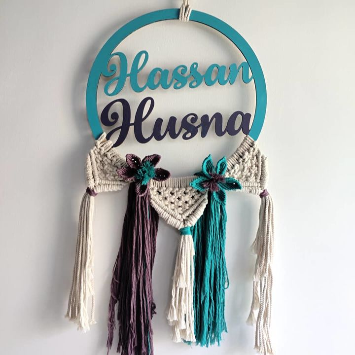 Macrame name plate uploaded by business on 8/31/2021
