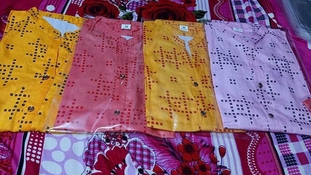 Printed cotton kurti uploaded by Maa Vaishnavi fashion on 9/4/2020