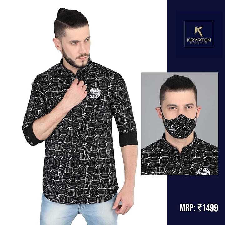 Krypton shirt_ black print shirts with mask  uploaded by business on 9/4/2020