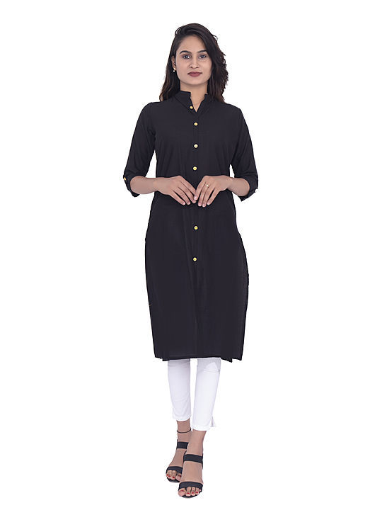 Canvir straight pure cotton black kurti uploaded by business on 9/4/2020