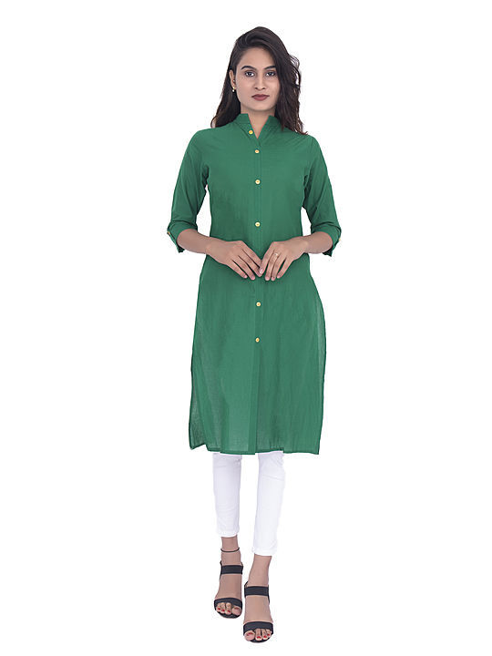 Canvir straight pure cotton straight green kurti uploaded by business on 9/4/2020