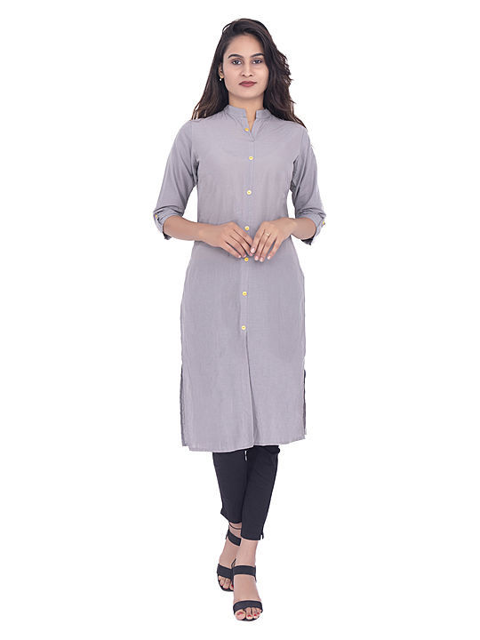 Canvir straight pure cotton grey kurti uploaded by business on 9/4/2020