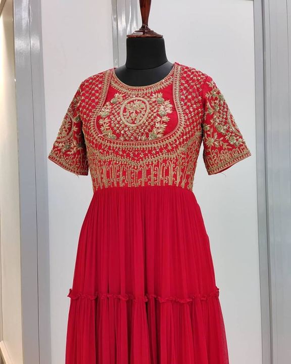 Post image ♥️ PRESENTING NEW DESIGNER EMBROIDERED ANARKALI GOWN ♥️
♥️ GOOD QUALITY EMBROIDERED HEAVY GEORGETTE OUTFIT
# FABRIC DETAILS:-
👉 GOWN :*HEAVY GEORGETTE WITH EMBROIDERY WORK..MORDS *(FULLY STITCHED) *6 MTR RUFFLE FLAIR* 👉🏻 *INNER : SILK*
# SIZE DETAILS:
👉 Gown Fullystitched up to 44 Size👉🏻 Gown Length is 52 inch

# RATE: 1200/.. @@@.. NO COD  ONLY ONLINE PAYMENT
