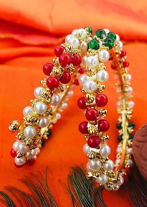 Multi color pearl beaded bangals uploaded by business on 9/4/2020