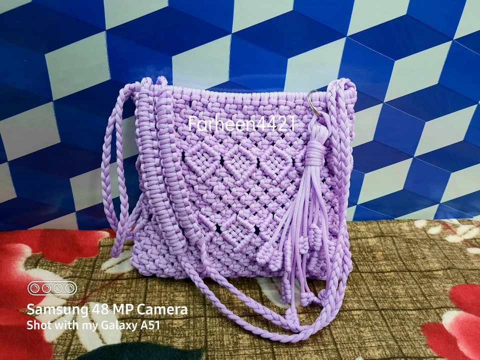Macrame sling bag with keychain  uploaded by business on 8/31/2021