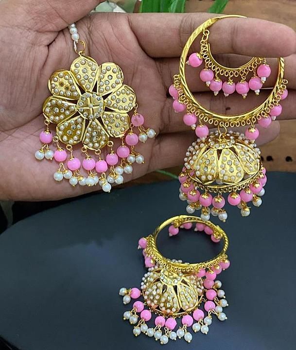 jhumki with tikka uploaded by pink Rose fashion Store  on 9/4/2020