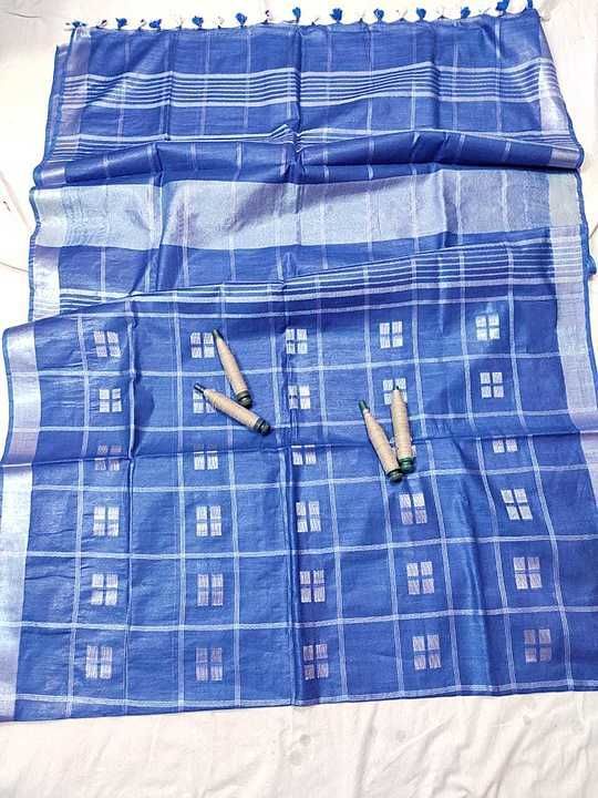 Linen saree  uploaded by business on 9/4/2020