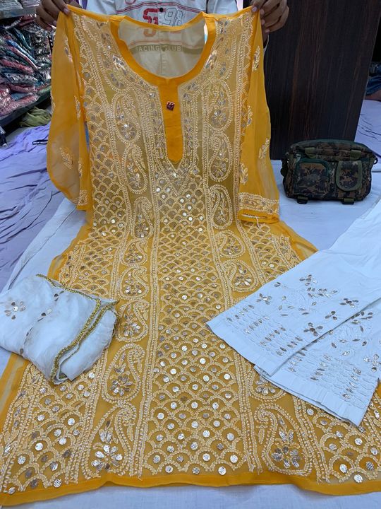 Chikenkari Pants Set with Dupatta uploaded by business on 9/1/2021