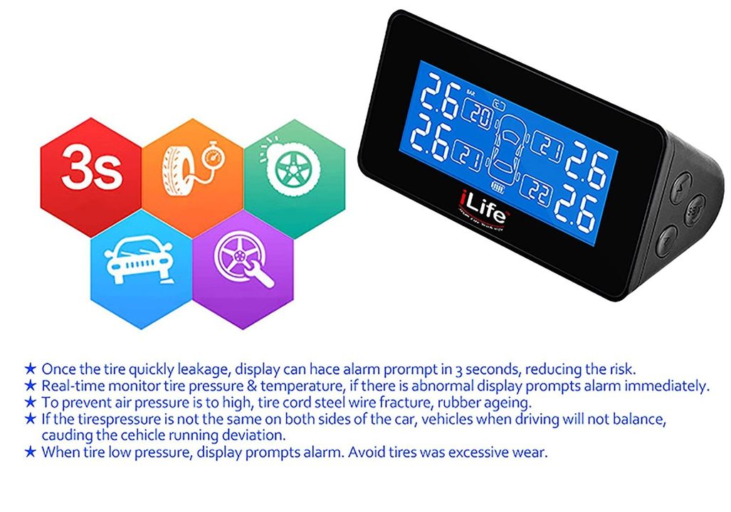 iLife Universal Solar TPMS Wireless Tire Pressure Monitoring System uploaded by ILIFE RETAIL PRIVATE LIMITED on 9/1/2021