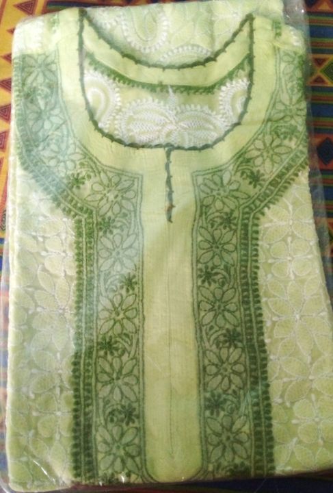 Pure cotton chikan kurta all over work  uploaded by Nikhat Hashmi on 9/1/2021