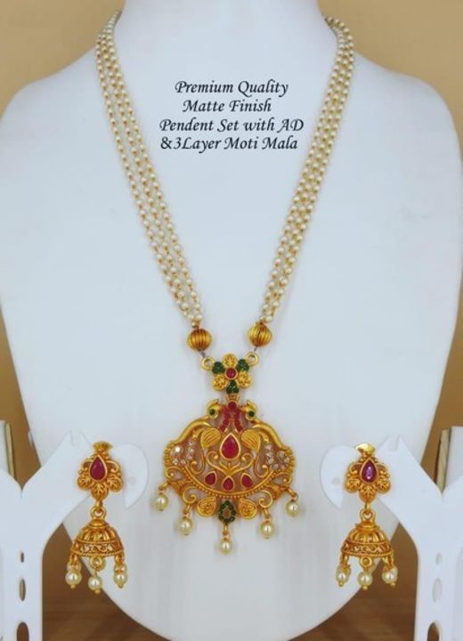 *Glistening Pearls & Stones Matt Finish Gold Plated Temple Jewellery Sets*

*Details:*
Description:  uploaded by SN creations on 9/1/2021