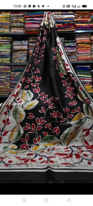3 play murcidabad silk hand batik saree with blouse pic uploaded by business on 9/1/2021