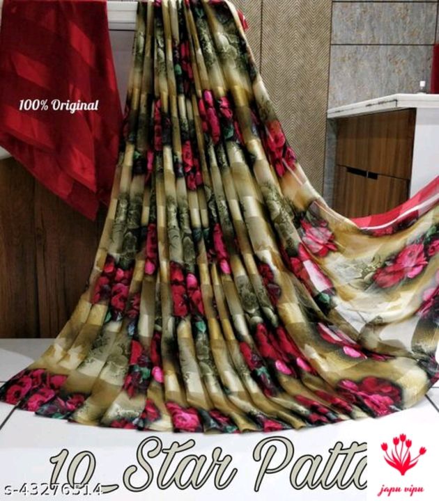 Satin pata saree uploaded by business on 9/1/2021