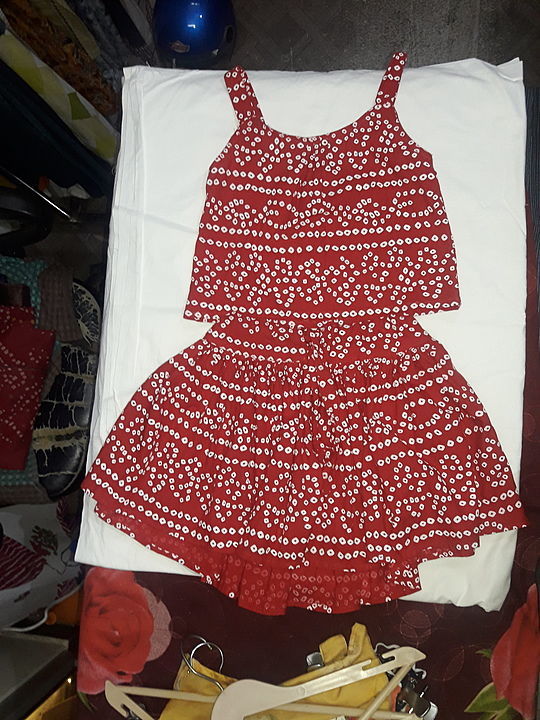 Bhandej baby skirt with top  uploaded by Bee fashion Boutique  on 9/4/2020