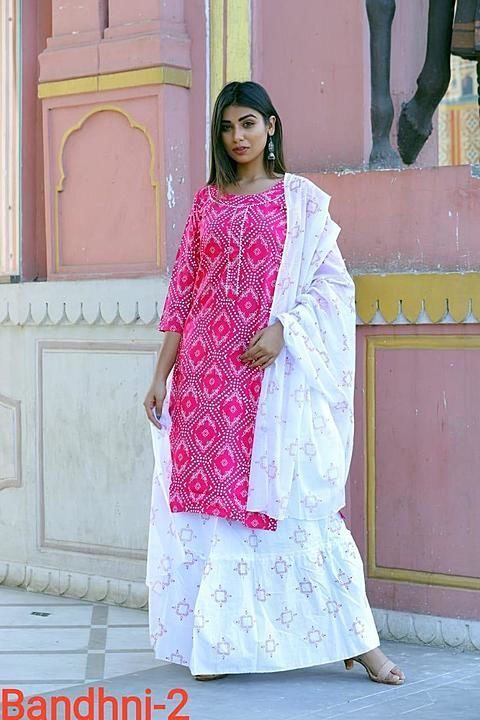 Bandhni kurti with Palazzo uploaded by Sp enterprise on 9/4/2020