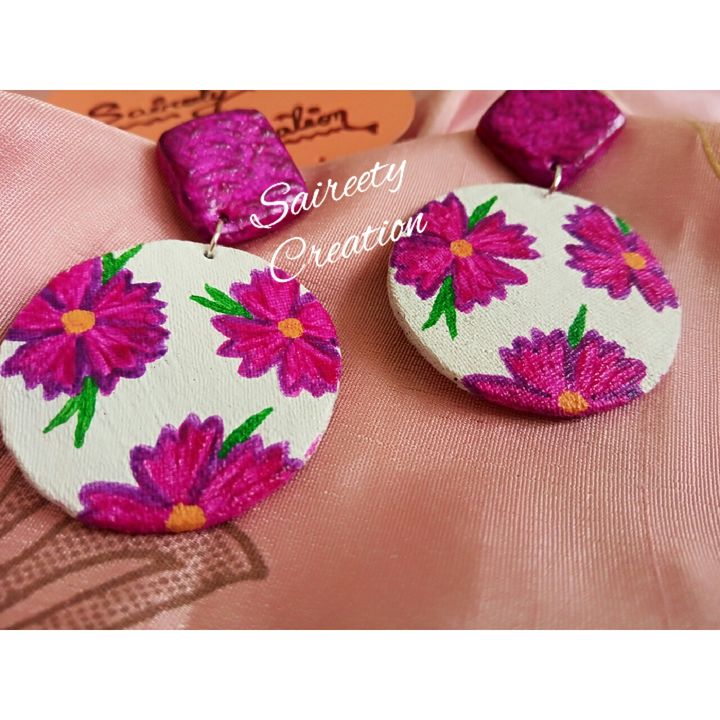 Hand-painted Fabric Earings uploaded by business on 9/3/2021
