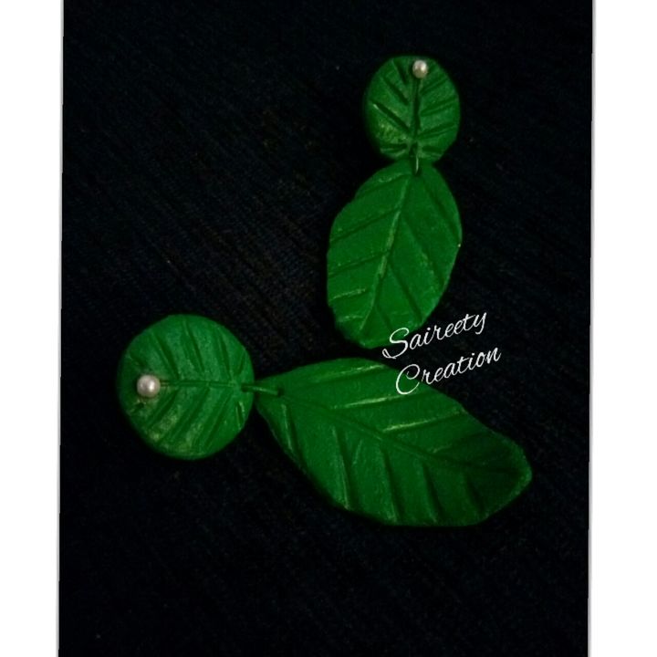 Clay make Leaf Earrings uploaded by Saireety Creation on 9/3/2021