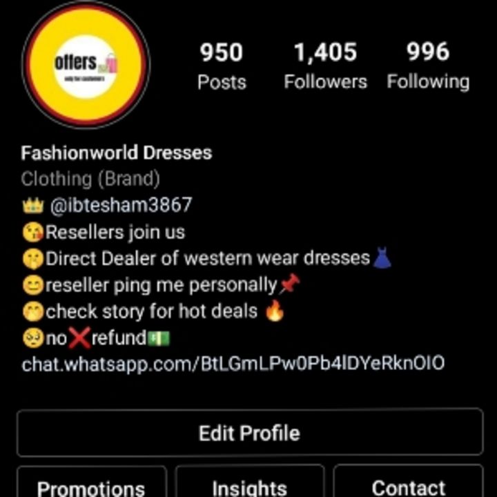 Post image fashionworld dresses has updated their profile picture.