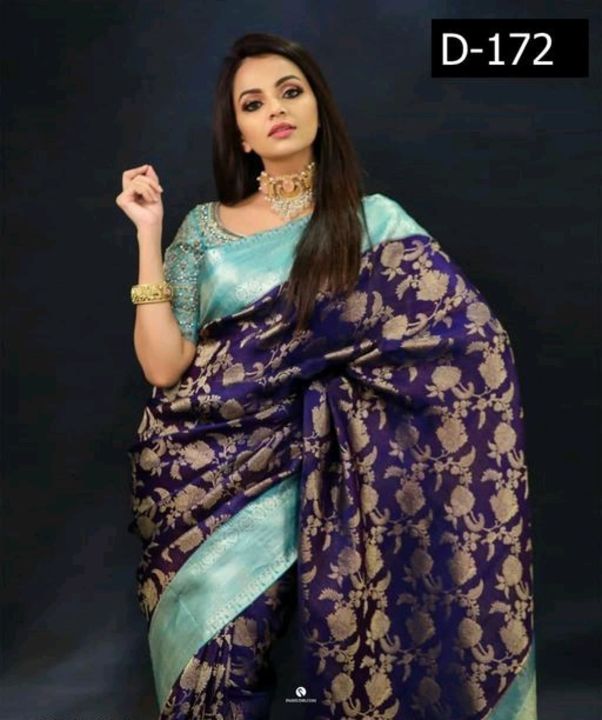 Blue soft silk saree uploaded by Krishna silk saree on 9/4/2021