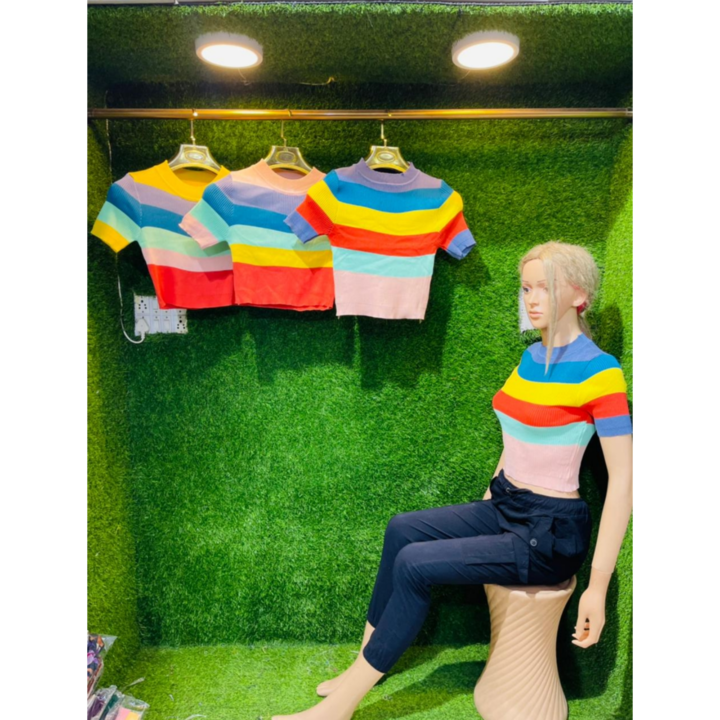 Trendy Multi coloured Knit Top uploaded by business on 9/4/2021