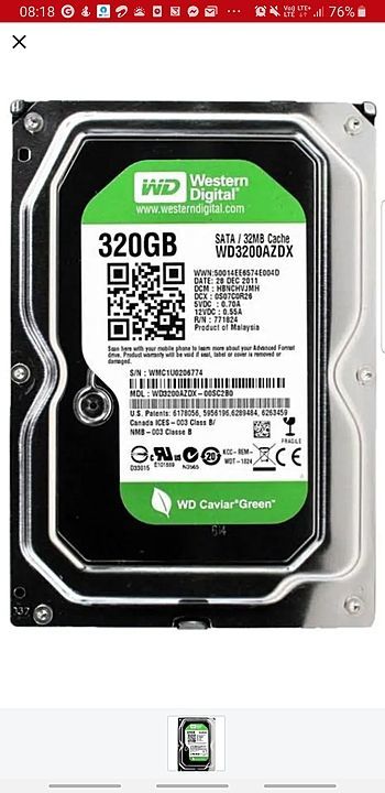 320 GB sata harddisk uploaded by business on 9/5/2020