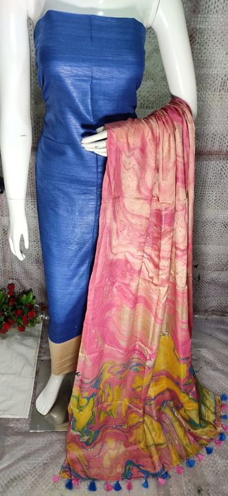 Post image Hey! Checkout my new collection called Katan silk suti with dupatta set.