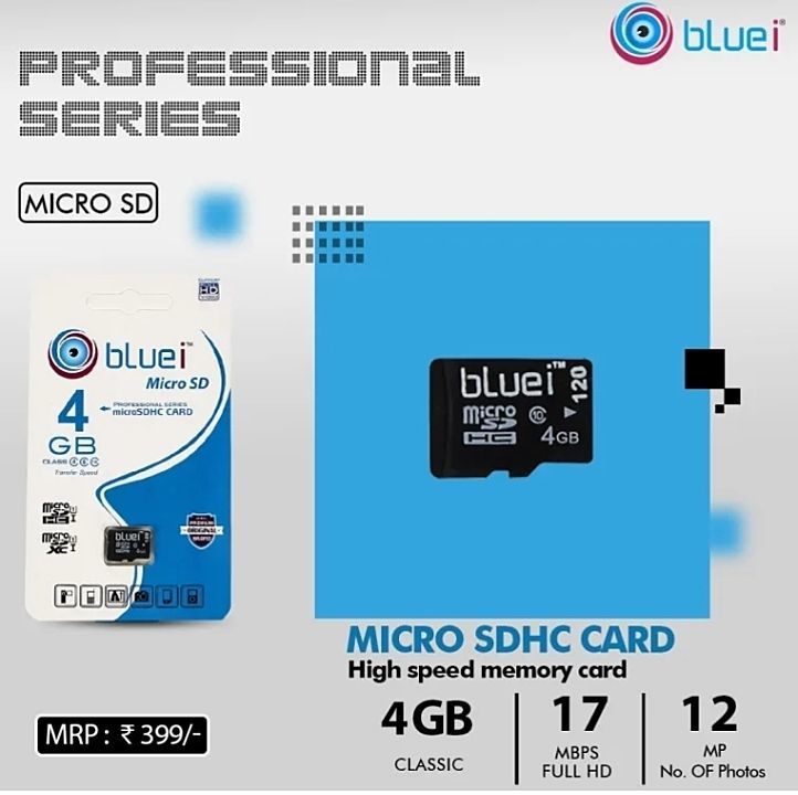 Bluei 4GM Micro SD HC Memory Card High Class Memory Card 1Years Warranty uploaded by business on 9/6/2020